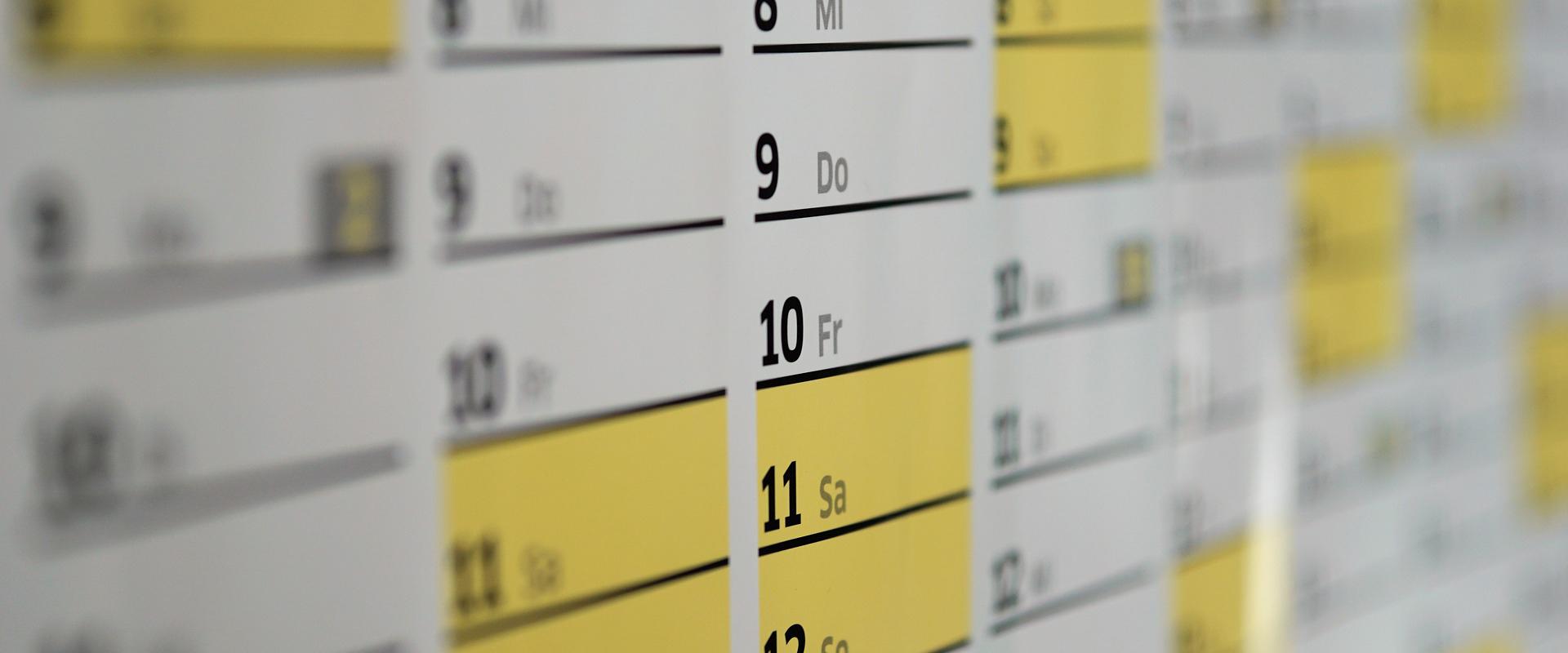 Calendario dell’anno